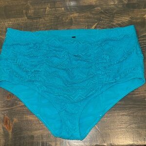 Torrid size 2 Teal Lace High-Waisted Bikini bottoms